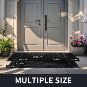 Alternative view of Yimobra Front Door Mat Outside Entrance 29.5x17, Waterproof Heavy Duty Outdoor Mats for Front Door, Non Slip Rubber Entry Mat for Garage Patio Indoor, Black